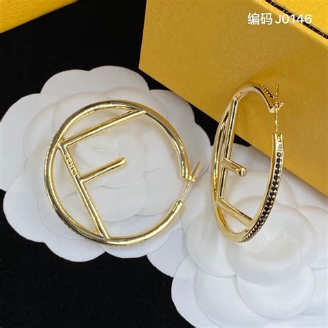 fendi ear studs|fendi hoop earrings sale.